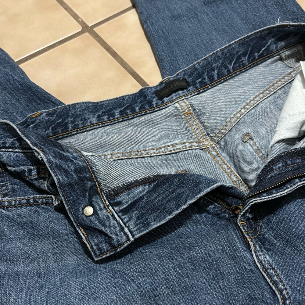Blue Uniqlo Peg Top High Rise Jeans 27inch